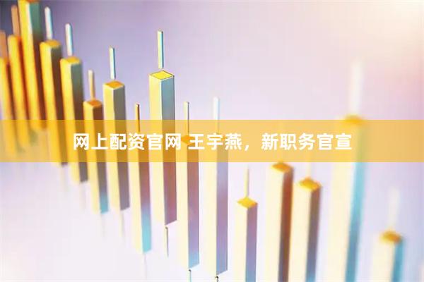 网上配资官网 王宇燕，新职务官宣