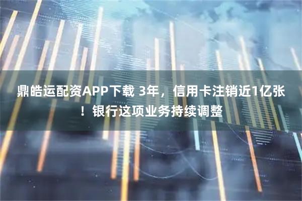 鼎皓运配资APP下载 3年，信用卡注销近1亿张！银行这项业务持续调整