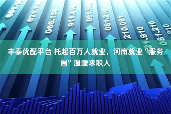 丰泰优配平台 托起百万人就业，河南就业“服务圈”温暖求职人