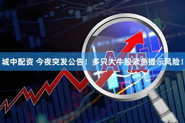 城中配资 今夜突发公告！多只大牛股紧急提示风险！